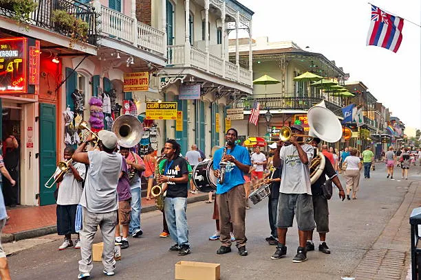 Jazz band playing on the street in Louisiana